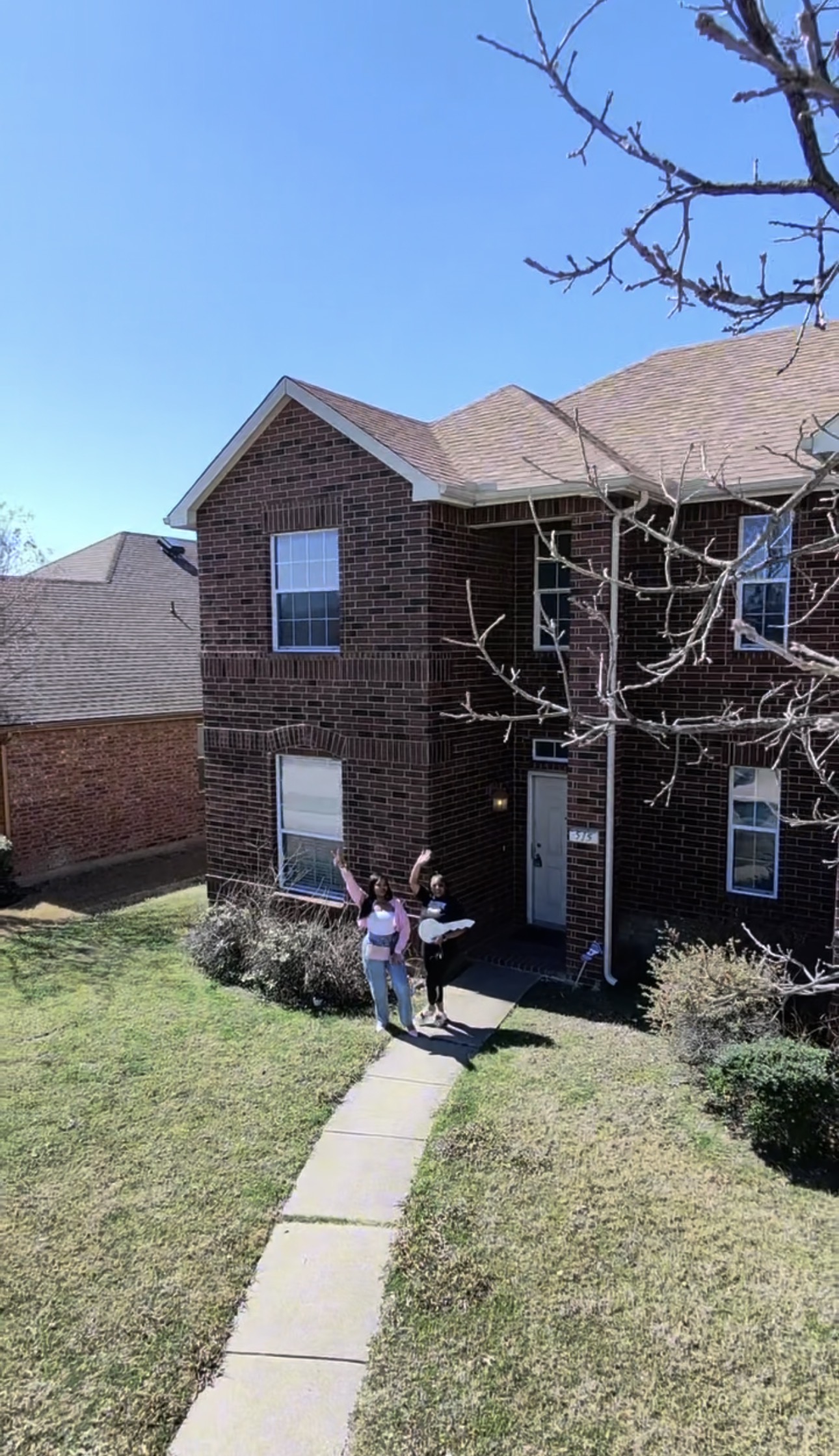 Family at their new house